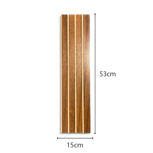 Placa Painel de Madeira Ripado 15x53cm Decorativa Cor Embuia