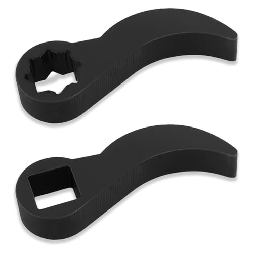 Figpade 2PCS 1/2" Adjustable Pry Bar Wrench Adapter Head,Upgraded Crowbar Adapter Head with Square & Plum Shaped Interface for Tight Space,Universal Car Tools Half Shaft CV Axle Removal Tool