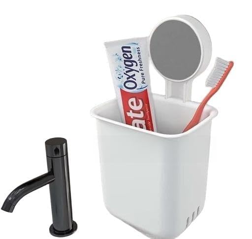 TRISUL 2 Pcs Combo of Self Adhesive Wall Mounted Plastic Makeup Holder, Storage Organizer (Pack of 2)(2PIS + Tooth Brush + Holder C)/1_TR951-image-15