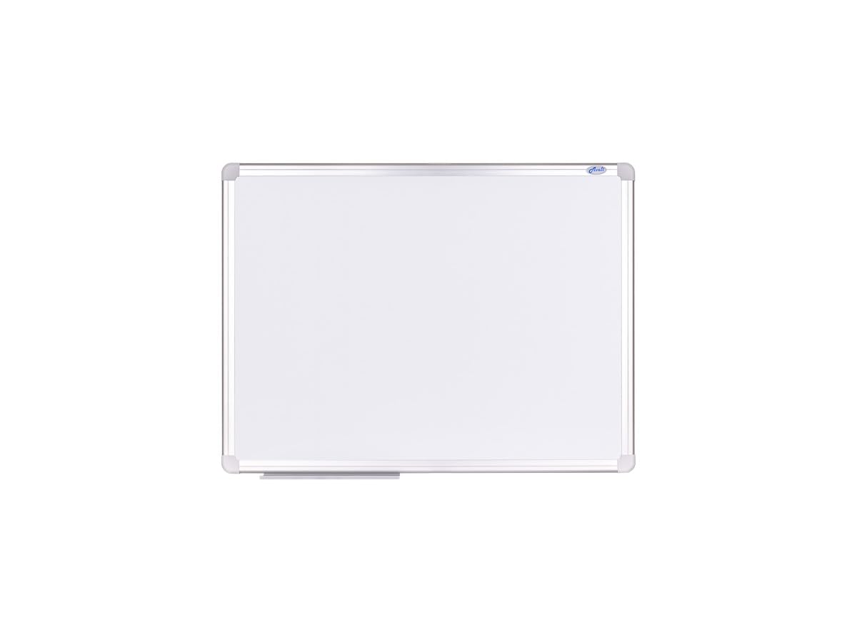 Pizarra magnética AVELI de 90 x 60 cm, pizarra blanca con marco de aluminio y estante, magnética y escritura, montaje en pared horizontal/vertical, para oficina, escuela, hogar