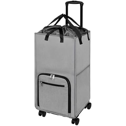 Bukere Rolling Laundry Hamper with Wheels, Large 90L Freestanding Collapsible Laundry Basket Bag for Clothes Storage, Heavy Duty Removable Wheeled Cart for College Dorm Apartment Laundry Room Bathroom Cover