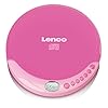 Lenco CD-011 – Tragbarer CD-Player Walkman – Diskman – CD Walkman – Mit Kopfhörern und Micro USB Ladekabel – Pink
