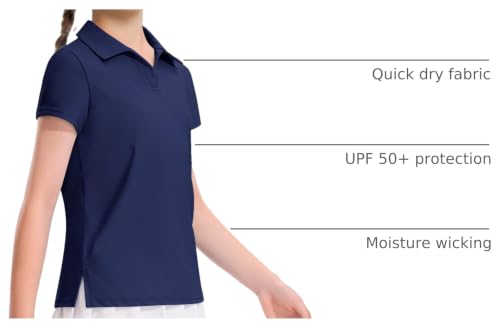 Image of KEREDA Girls Polo Shirts Golf Tennis School Uniform T Shirts Quick Dry Tops