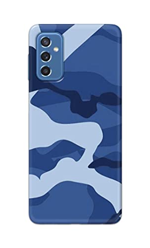 Image of Printed Hard Back Cover Case for Samsung Galaxy M52 5G Back Cover (Army Blue Pattern) -1302