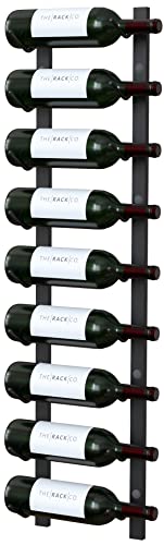Y-Furniture The Rack Co. Wall Series - 9 Bottles Wall Mounted Wine Rack, Wine Storage with Label View (Steel, Satin Finish)