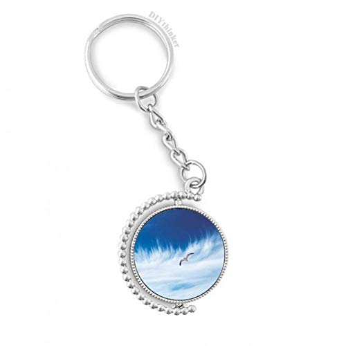 Porte-keyholder 1,2 pouce x 3,5 pouces motif oiseau nuages