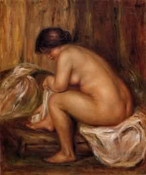 Peinture à l'huile Renoir After Bathing, cadeau d'art idéal 20x24