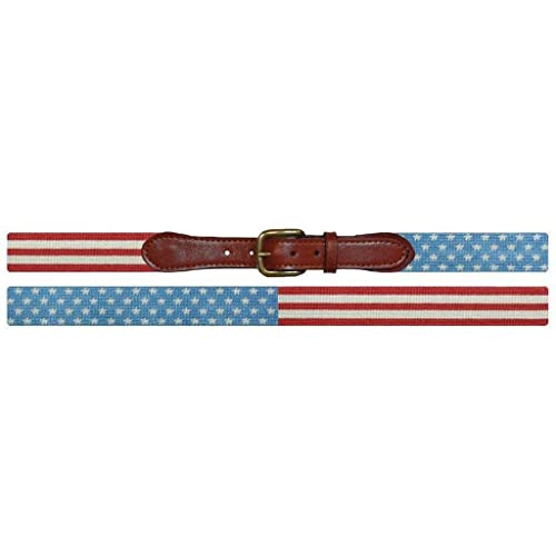 Stars and Stripes Needlepoint Belt in Red, White and Blue by Smathers & Branson3