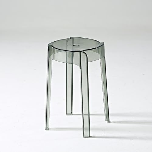 Taburete de ducha acrílico transparente duradero e impermeable, diseño apilable para baño, cocina, dormitorio, ideal para uso en casa, oficina y comedor