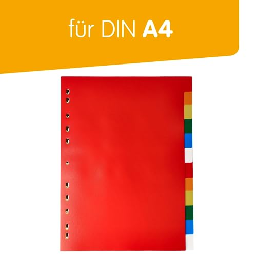 perfect line Plastic File dividers A4, Folder dividers for Lever Arch Files 12-piece, Set of 5, PP Synthetic, Made in Germany - Image 2