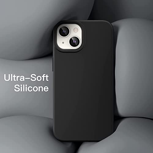 Image of NAFS Silicone Case Compatible with iPhone 14 | Camera Protect Microfiber Lining Cover | Case Cover for iPhone 14 (Black)