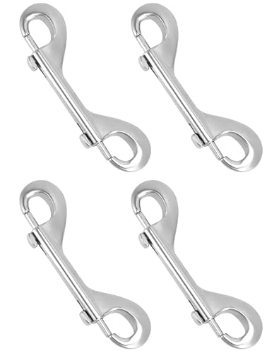 Mousqueton à double extrémité QWORK en métal finition soignée lot de 4 pièces de 11,5 cm