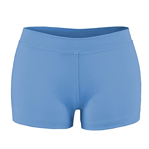 SUPRNOWA Low Rise Boy Cut Shorts for Women Athletic Spandex Gym Workout Booty Volleyball Yoga Dance Shorts (Dusty Blue, Medium) - Thumbnail 4