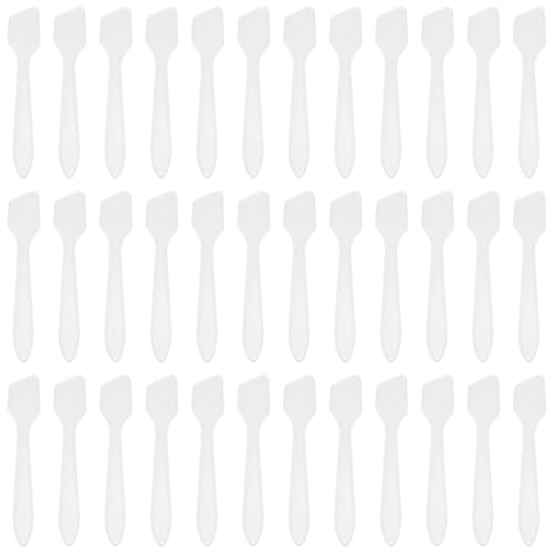 SumDirect Mini Cosmetic Spatula，400 Pcs Face Plastic Makeup Spatula Frosted Clear Disposable for Creams, Cosmetics & Crafts