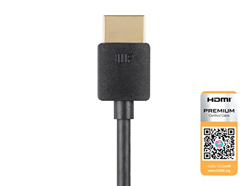 Monoprice - 124184 High Speed Hdmi Cable - 3 Feet - Black| Certified Premium, 4K@60Hz, Hdr, 18Gbps, 36Awg, Yuv, 4:4:4 - Ultra Slim Series #TOP2