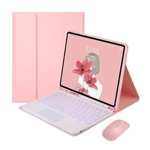 Funda teclado iPad Pro 13 2024 con teclas redondas retroiluminadas y ratón