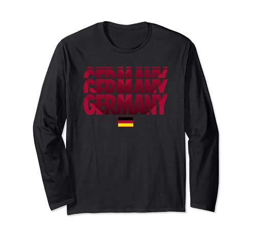 Germany Stack Flag Long Sleeve T-Shirt, Black