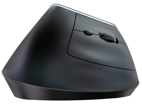 Souris verticale pour soulager le poignet rechargeable noire