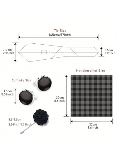 Image of joy alice 70 Colors Ties Set Men Mixed Color Necktie Handkerchief Cufflinks Brooch 3.15 Formal