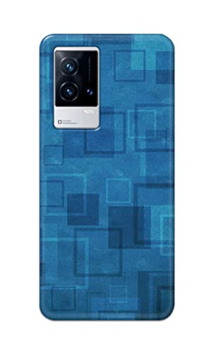 Image of Printed Hard Back Cover Case for Vivo IQOO 9 5G Back Cover (Plain Azure Blue) -702