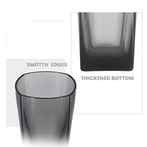 Top-Spring 12 Oz Reusable Plastic Water Tumblers, Stackable Shatterproof Clear Drinking Glasses, Bpa Free, Set Of 6 (12 Oz, Gray) #TOP2