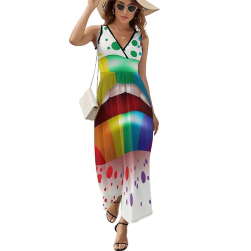 Robe longue d'été légère contre la chaleur : robe maxi col V pour la plage