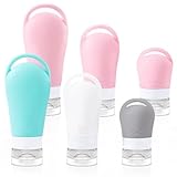 Botellas de Viaje Silicona 6 Piezas, FDA Certificado Sin BPA