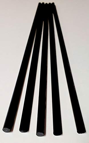 5 Pcs 1/4” Diameter x 18” Inch Long Color Opaque Black Acrylic Plexiglass Rods - .25 Dia - 6.35mm Diameter Clear Solid Black