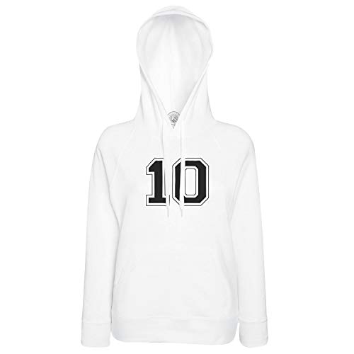 Sweat à capuche numéro de maillot 10 noir et blanc Fabulous Hoodies coupe confort