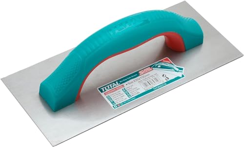 TOTAL - Llana para Alisar Paredes - Herramienta de Albañilería y Construcción - Paleta para Aplicar y Alisar Yeso o Mortero - Cuerpo de Acero al Carbono - 230 x 100 mm - Mango Bimaterial en Arco