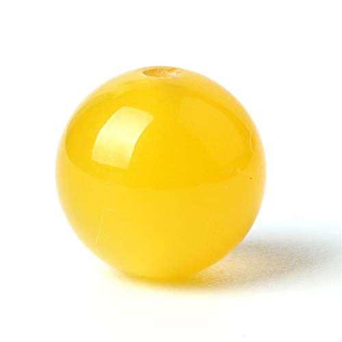 Lot De 100 Perles Rondes En Pierre Naturelle D'agate Jaune De 6 Mm Perles De Guerison Energetique Trou De 1 Mm Perles Lisses A Faire Soi Meme~p127744232
