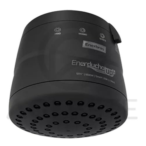 DUCHA ENERDUCHA UP4 PRETA COM CANO PRETO 30CM 127V 5500W ENERBRAS 4 TEMPERATURAS COMPATIVEL COM AQUE