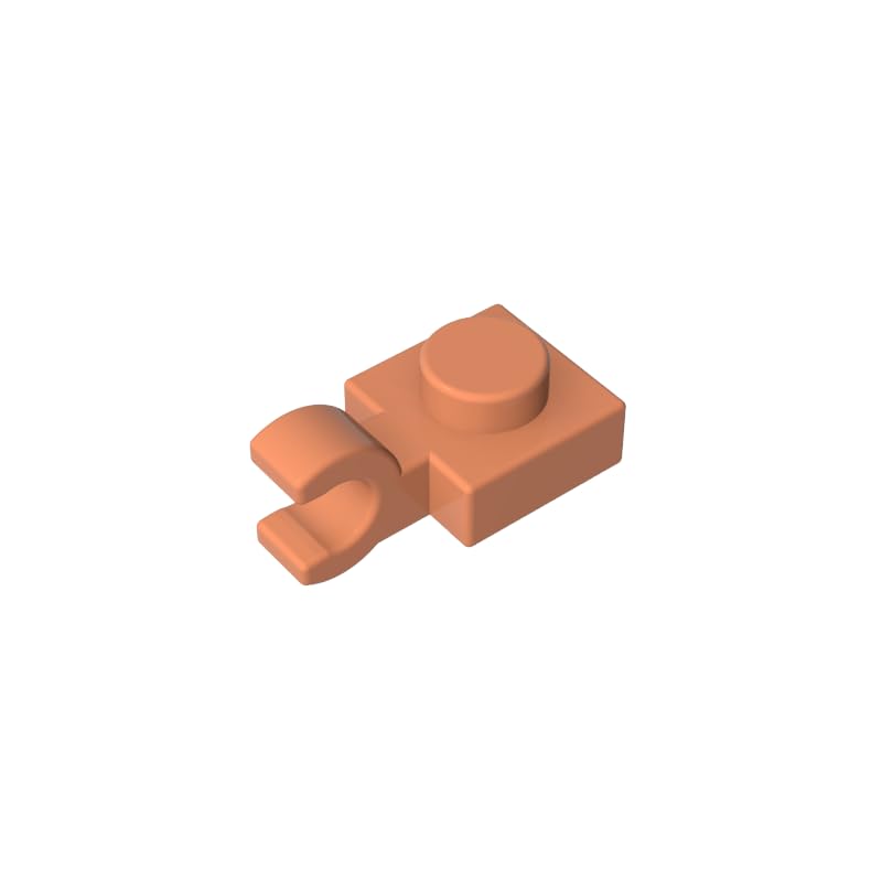 Gobricks 6019 Hinge Plate Plate Special 1x1 with Clip Horizontal [Thick U Clip] 50 Pieces GDS-813 Compatible with Lego Building Blocks Color:Nougat