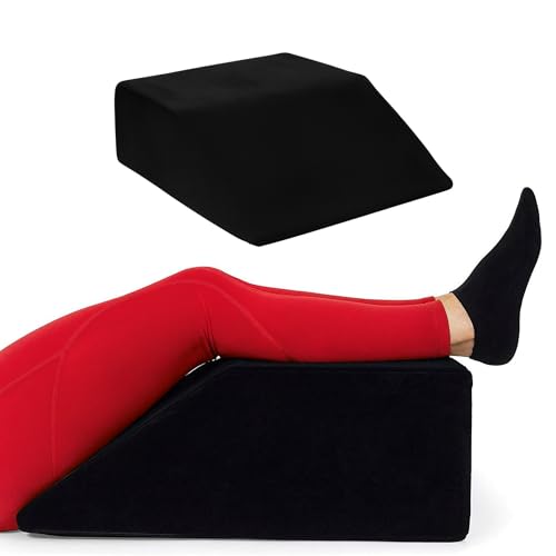 Leg Elevation Pillow – Sleeping Blood Circulation, High-Density Foam Leg Wedge Pillow for Swelling - Relieves and Recovers Foot & Ankle Injuries - Ankle Bolster Body Positioner