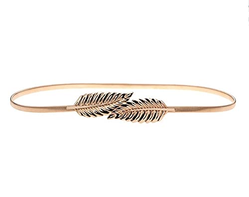 romp fashion Women Metal Golden Belt Leaf Buckle Design Belt-picture-17