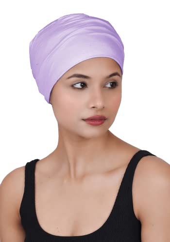 Image of The Headscarves Women Silky Soft Bamboo Viscose Sleep Cap for Hair Loss Chemo Headwear Skull Cap Free Size (Multicolor) (HS3 Multicolor)