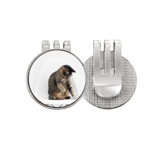 Marker de balle de golf chat avec clip de casquette émail magnétique drôle