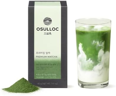 OSULLOC Premium Matcha Powder for lattes, Ceremonial Grade Korean Matcha, Premium Organic (USDA) Pure Leaf Green Tea from Jeju, 1.41 oz, 40g
