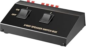 goobay 60928 Lautsprecher Umschaltbox - zum Anschluss von bis zu 2 Lautsprecherpaaren, Schwarz