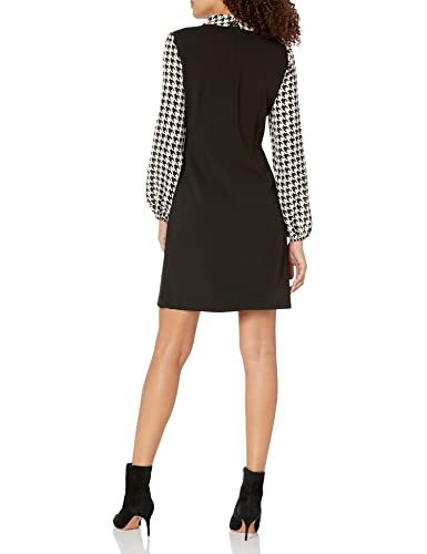 Tommy Hilfiger Women's Peter Pan Collar A Line Dress, Black/White Cap, 8 #TOP1