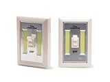 Cyclops COB LED Light Switch - 2 Pack Powerful Compact Portable Battery-Operated Cordless Lights for Garage, Closet, Pantry, Hunting Space