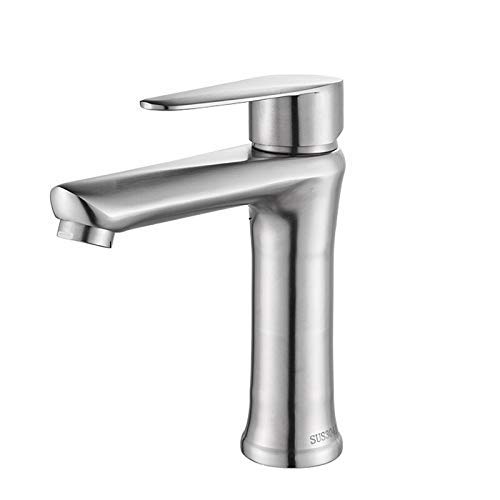 Robinet mitigeur d'évier de cuisine robinets en nickel brossé monocommande eau chaude froide