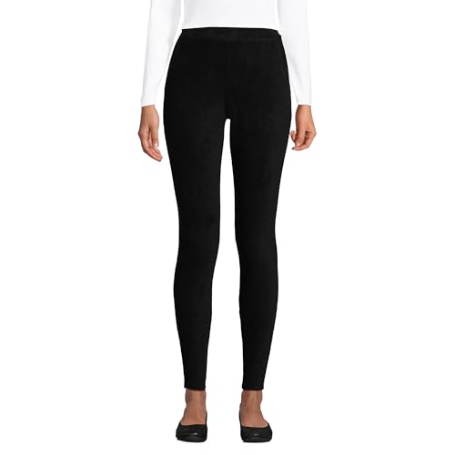 Lands' End Women s Sport Corduroy Leggings Black Tall Medium