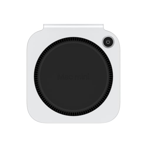 Support Mac Mini M4 aluminium bouton accessible et bureau rangé - 7
