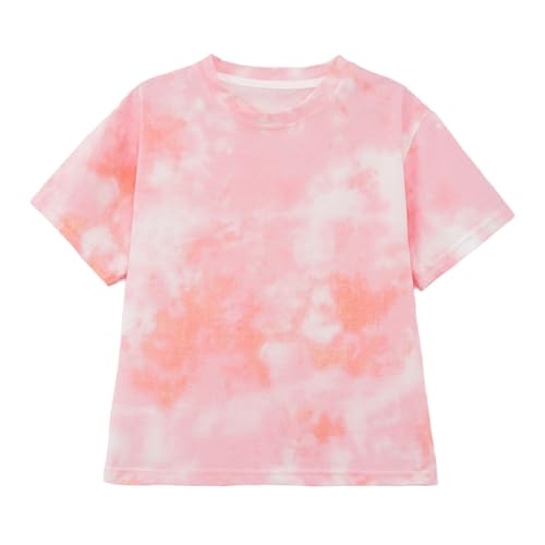 JEYPINMI Toddler Girls Tie Dye Fashion Tees Short Sleeve Casual Tunic Tops Loose Fit Cotton T-Shirt2