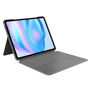 Logitech Combo Touch iPad Air 13-inch (M2 & M3)(2024 & 2025) Keyboard Case - Detachable backlit keyboard with kickstand, comfortable typing, multi-use mode, QWERTY UK English Layout - Grey