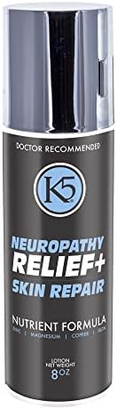 K5 Neuropathy Relief & Skin Healing Cream – Doctor Recommended for Feet, Legs and Toes – Over 20 Vitamins & Minerals – Reduce Neuropathy Symptoms & Repair Damaged Skin (8 Fl Oz)
