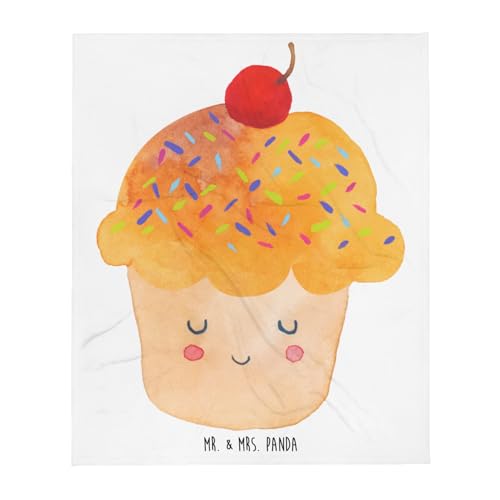 Mr. und Mrs. Panda Bettdecke Cupcake - Geschenk, Muffin, Tagesdecke, Wohndecke, Lustige Sprüche, Motivation, W&er, Decke, Sofadecke, Küche Deko, Kuscheldecke, Cupcakes, Backen