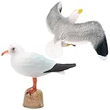 Figurine de mouette perchée : avec un joli modelé de mouette, des postures vivantes et des couleurs éclatantes, c'est une statue de mouette nautique réaliste et adorable