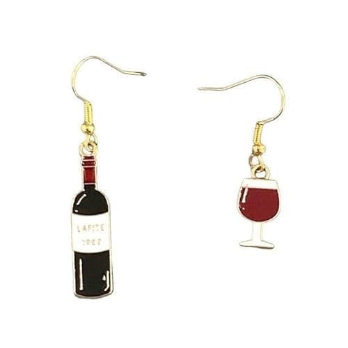 [亜細亜宝飾堂] 赤ワイン ボトル ピアス アシンメトリー ぶどう酒 ロゼ 瓶 葡萄 ブドウ お酒